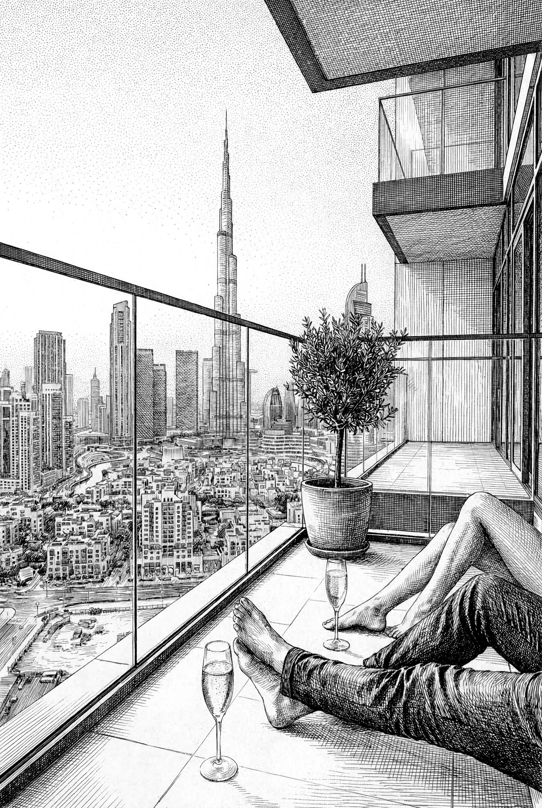 Fine-line etching illustration from Chapter 51