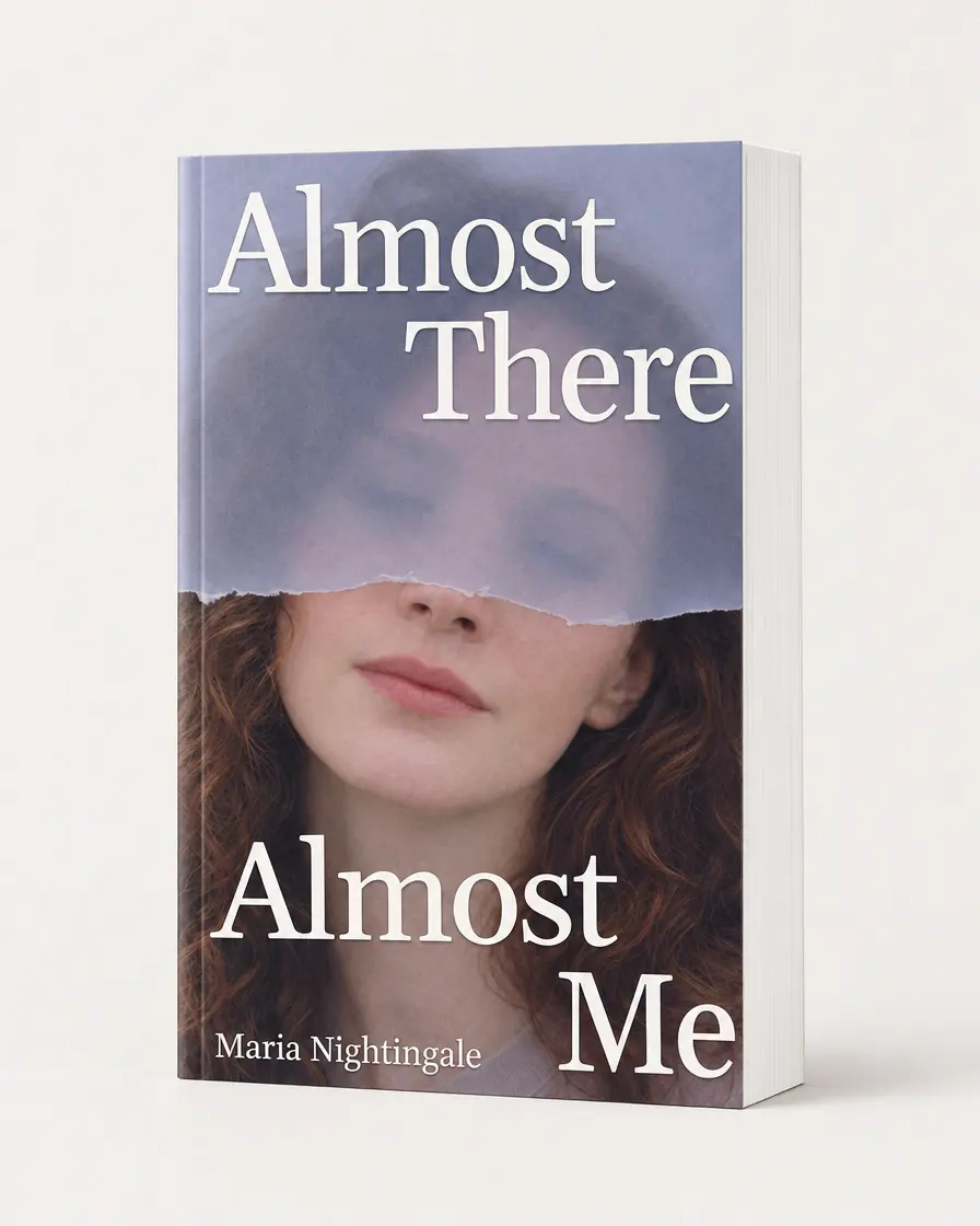 Studio shot of the Almost There, Almost Me paperback
